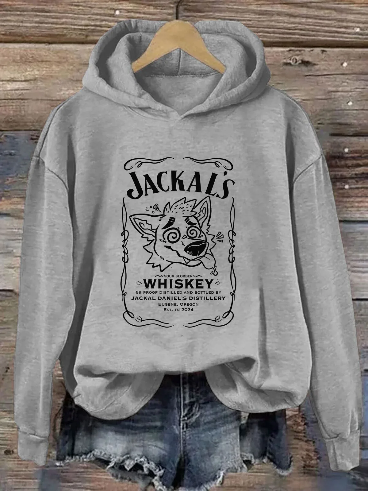 Jackal Daniel's Distillery Sour Slobber Whiskey Funny Graphic Hoodie