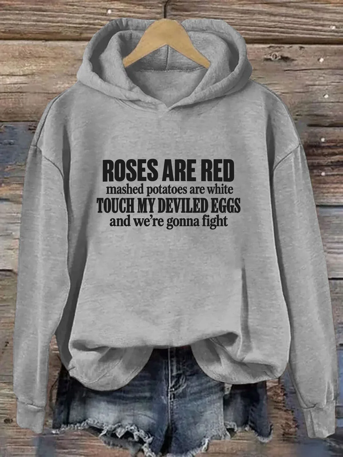 Roses Are Red Mashed Potatoes Are White Deviled Eggs Funny Hoodie